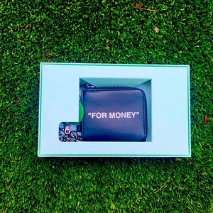 New Off-white Black Calfskin Wallet